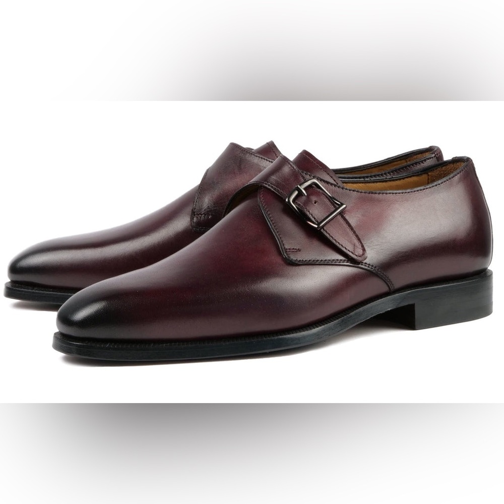 Allen Edmunds Warwick Monk Strap Oxblood Shoes Size 11 - classic fashion